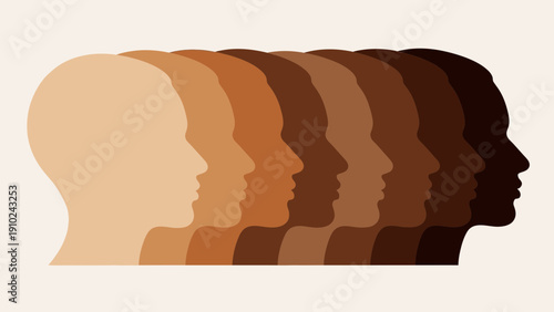 skin tone shades, diversity concept, human faces, different ethnicities