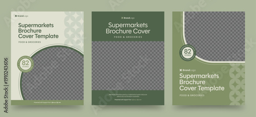 Brochure Cover Template for Reports & Documents with Shopping, Retail & Grocery Supermarket Theme