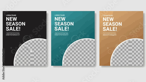 new season sale social media banners, modern design templates