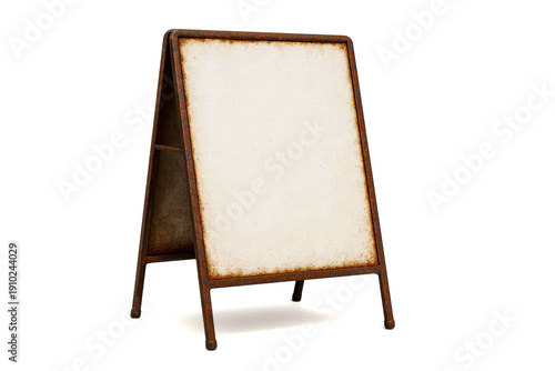 Rustic A-frame sign - blank canvas for custom messages, daily specials, promotions - perfect for charming vintage storefronts, event advertising display