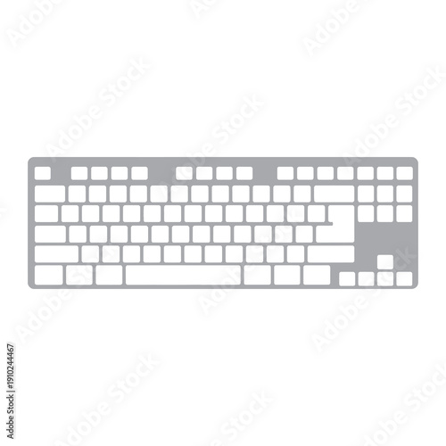 Modern Computer Keyboard with White Keys.