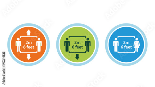 social distancing icons, keep distance, safety measures, coronavirus protection