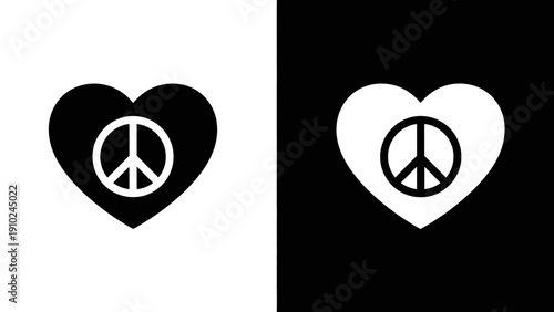 peace heart symbol, love and harmony concept