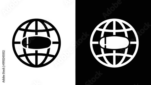 globe icon, world symbol, internet connection, global network, communication concept