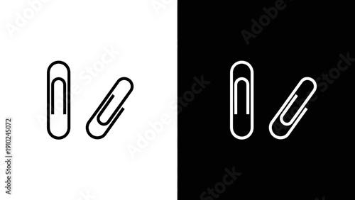 paper clips icon, black and white design