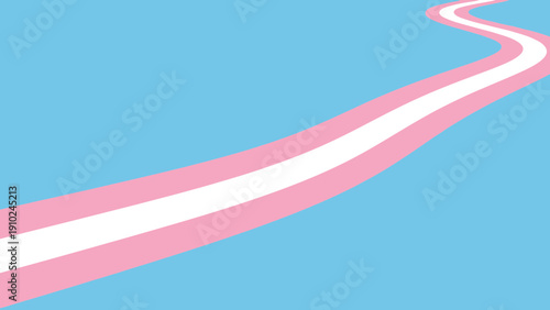 transgender pride flag road, lgbtq+ concept, equality, inclusivity, blue sky