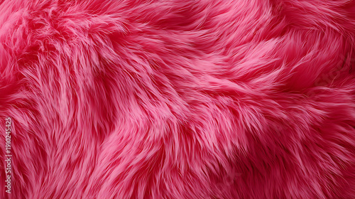 Deep Pink Shaggy Faux Fur Textile Detail texture background