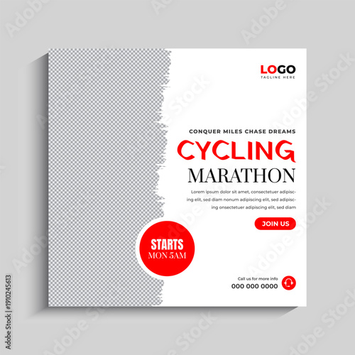 Cycling Tournament Social Media Instagram Post banner template