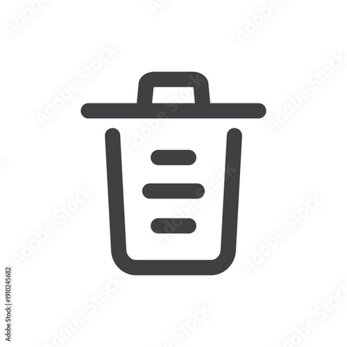 Trash can icon isolated flat style design.