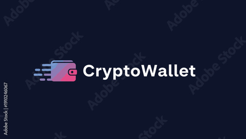 CryptoWallet logo design, digital finance, fast transaction, online payment, modern technology