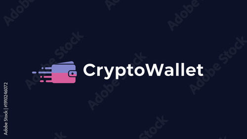 CryptoWallet logo design, digital wallet, financial technology