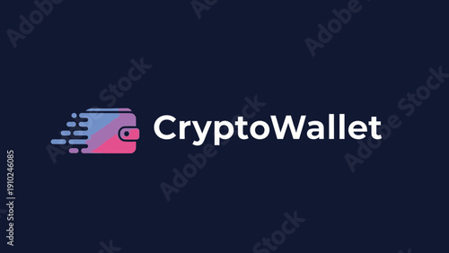 cryptowallet logo, digital finance, online payment, cryptocurrency concept