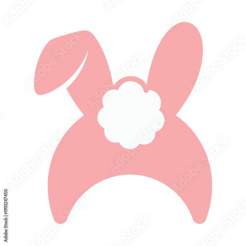 Pink Bunny Ears Headband with Flower.