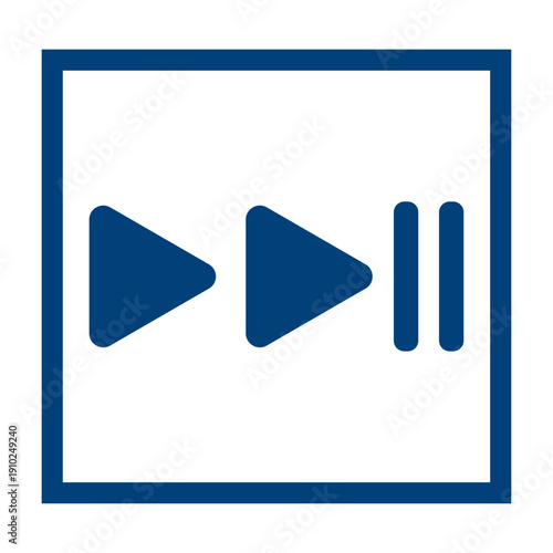 Modern play pause button icons for digital media control