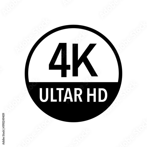Modern 4K Quad HD logo for high definition media