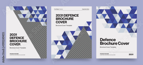 Brochure Cover Template with Modern Geometric Pattern for Company Profile & Annual Report Front Page