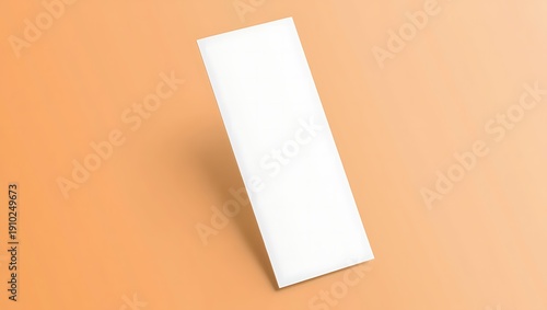 Elevated bookmark mockup displayed on a vibrant orange surface