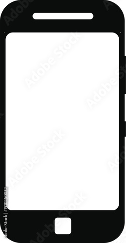 A vector illustration of a black mobile smartphone and digital tablet with blank screens and empty frames for business technology design