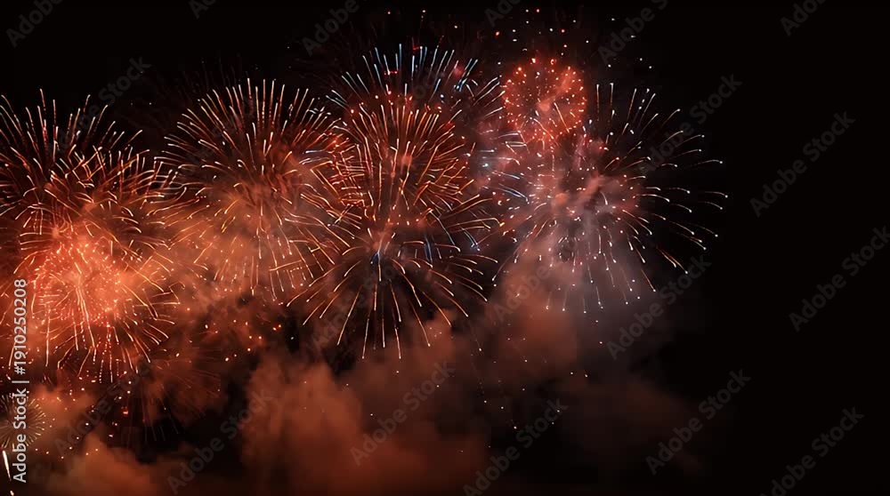 custom made wallpaper toronto digitalColorful Fireworks Exploding in Night Sky Celebration Video.