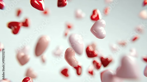Wallpaper Mural 3D Red and Pink Hearts Floating Valentine Background Video. Torontodigital.ca