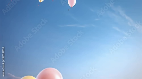 Wallpaper Mural Pastel Colored Birthday Balloons Floating Up Background Video. Torontodigital.ca