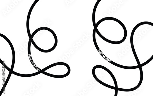 Intricate black swirls and loops on white background