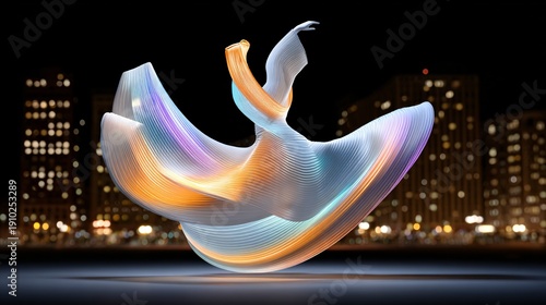 magic fountain in the night