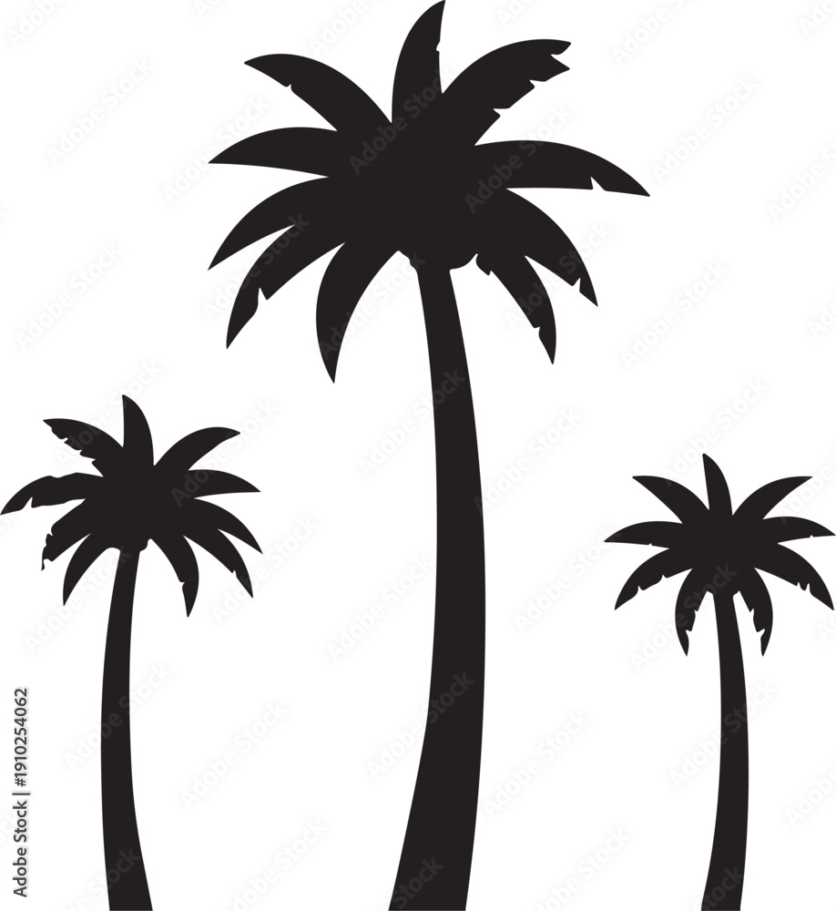 Obraz premium set of palm trees ,set of palms.palm, tree