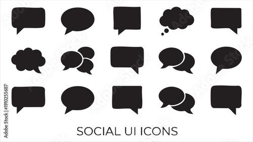 Social media conversation speech bubbles and message icons vector collection