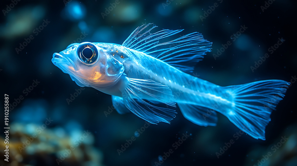 Fototapeta premium Fangtooth fish's lateral line system detecting vibrations 