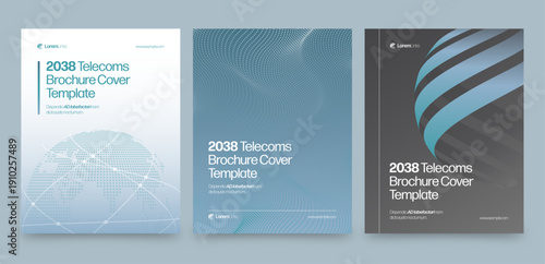 Brochure Cover Template in Modern Minimalist Style & Telecoms, Communication & Technology Theme