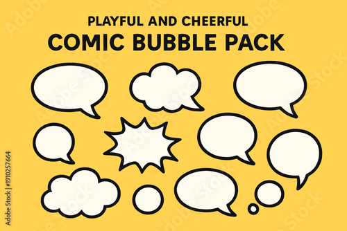 Playful and Cheerful Comic Bubble Pack for Creative Projects.
