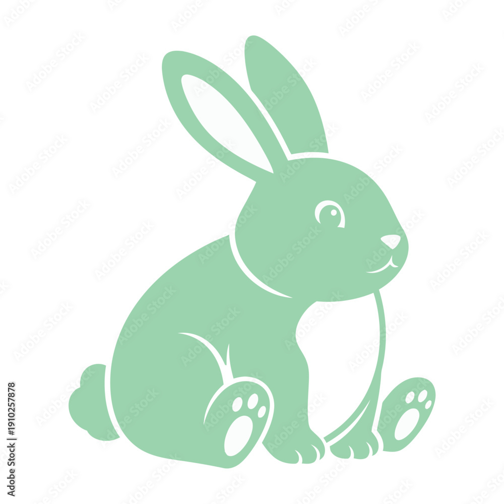 Obraz premium Simple Illustration of a Sitting Rabbit.