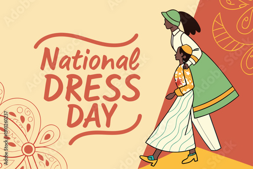 Traditional Couple Walking Together in National Dress during Cultural Celebration