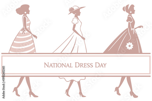 Women in Vintage Dresses Celebrating National Dress Day