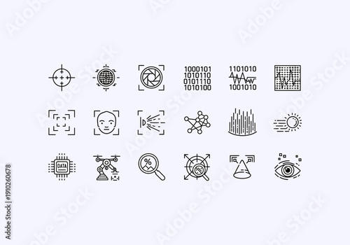 Vector Ilustration Icon Concept Various Travel Icons and Symbols Line Art