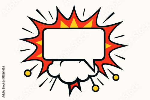 Comic book style speech bubble with explosion effect for text.