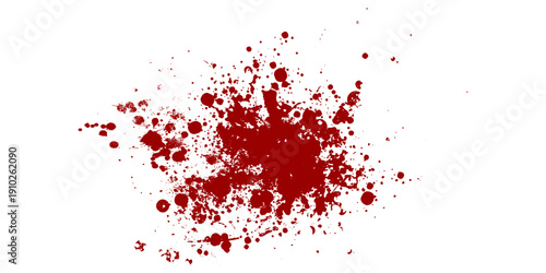 Blood Mark and Liquid Splatter. Large Red Stain Texture with Messy Edges for Forensic or Horror Theme Illustration.