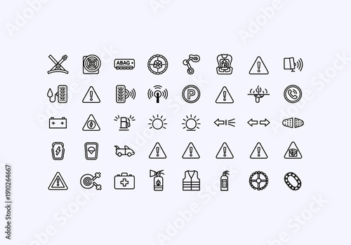 Vector Ilustration Design Warning signs and symbols icons.