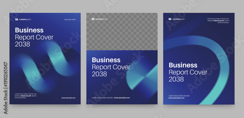 Brochure Cover Template & Front Page Design for Modern Abstract & Creative Blue Report Cover Layouts