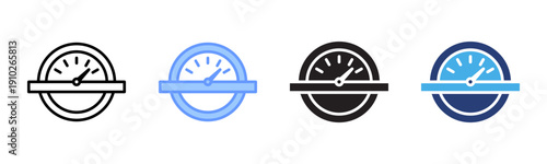Speedometer icon set multiple style collection