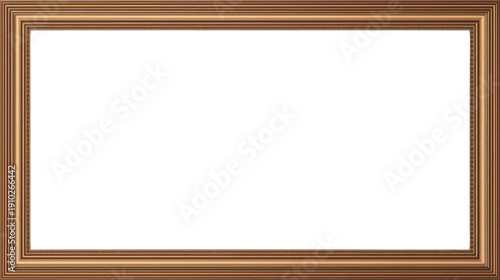 Elegant Golden Picture Frame with Classic Design and Empty Transparent Center