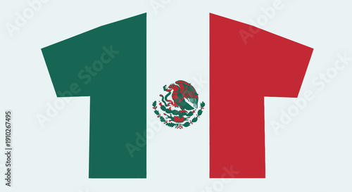 Mexican Independence Day logo, 16th of September symbol, vector illustration of number 1 and eagle or shield emblem, for banner or poster isolated on White Background