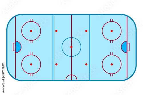 vector top view of ice hockey rink