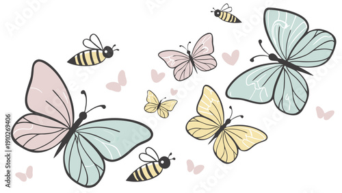 Gemini said

A seamless pattern collection of colorful butterfly and flower illustrations featuring nature-inspired summer silhouettes and artistic wings for spring wallpaper design