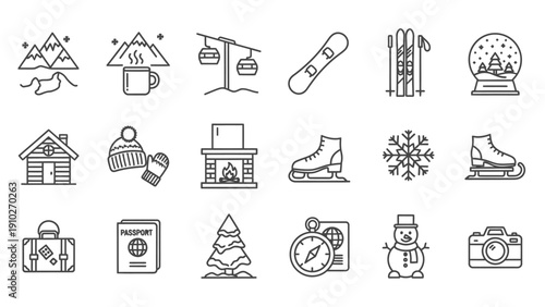Winter Holiday Icons and Symbols.