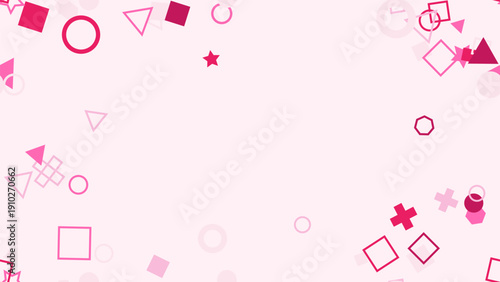 pattern geometric horizontal Geometric shapes pink background vector illustration