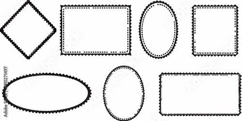 A collection of basic geometric shapes outlined in dotted lines