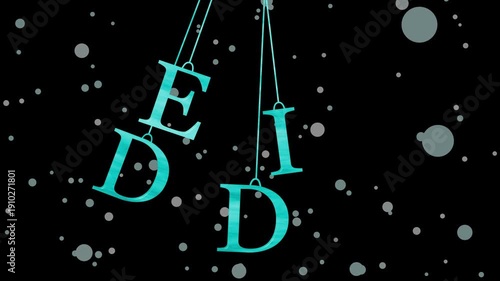 Golden hanging EID animation on warm bokeh gradient