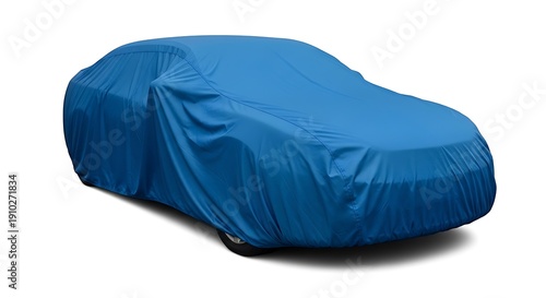 A blue car cover on a vehicle